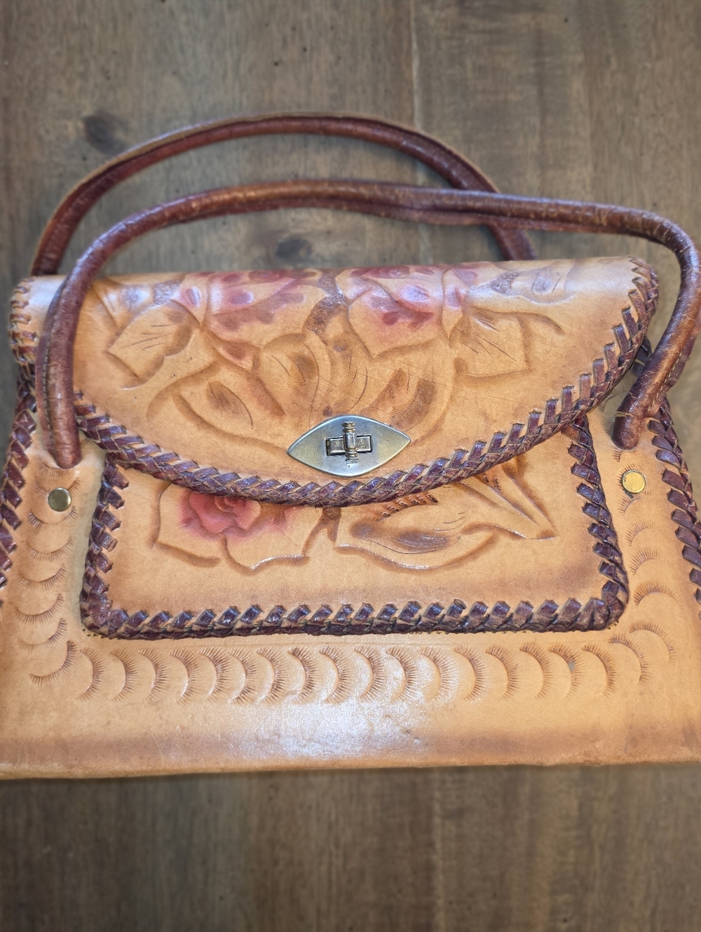 Vintage Hand Tooled Purse From Mexico